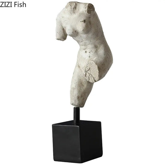 Abstract human figure resin sculpture decor ornament by Decorbites, modern modern home accent piece for artistic interior decor.