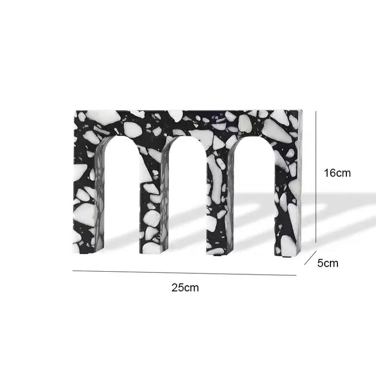 Archway Terrazzo Sculpture – Modern Minimalist Stone Accent Decor