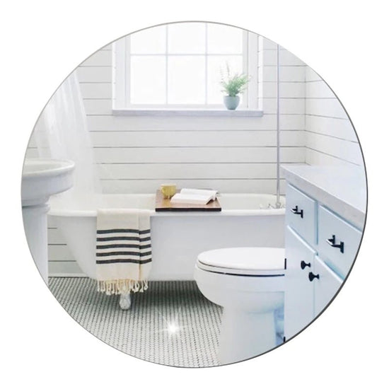 Wall Mirror Sticker | Self Adhesive Acrylic Round Mirror for Living Room & Bathroom | Modern Home & Kitchen