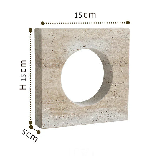 Decorbites archway-shaped travertine sculpture figurine for home decor, featuring a natural stone finish and elegant design.