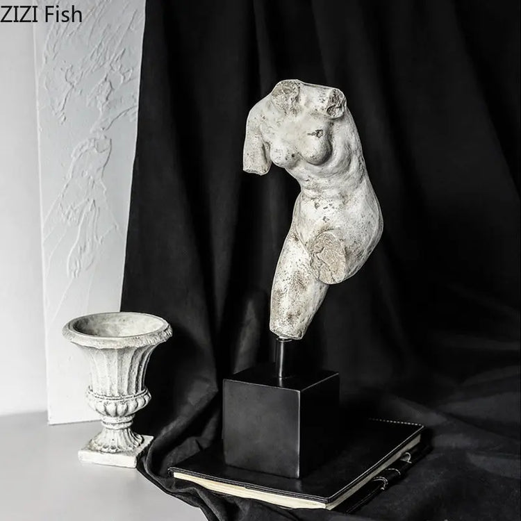 Abstract human figure resin sculpture decor ornament by Decorbites, modern body art sculpture for home accent display.