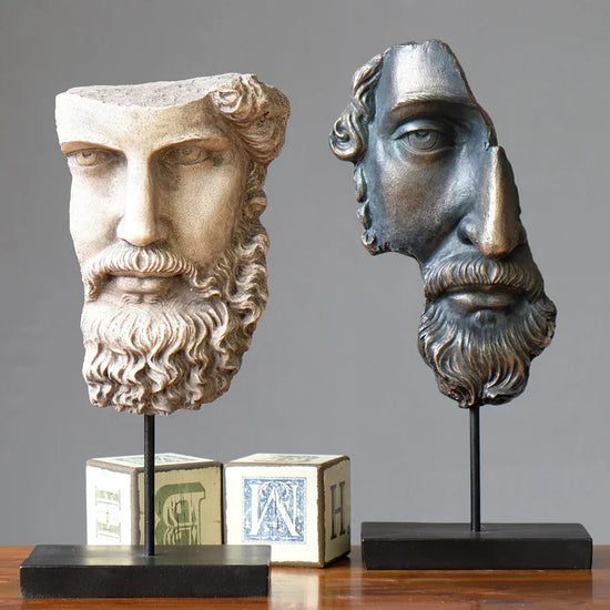 Abstract David Face resin sculpture by Decorbites, featuring a modern art face design in a sleek, artistic style.
