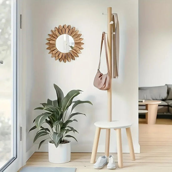 Bohemian Sunflower Style Mirror | Wooden Wall Mirror for Bedroom & Living Room | Modern Home & Kitchen
