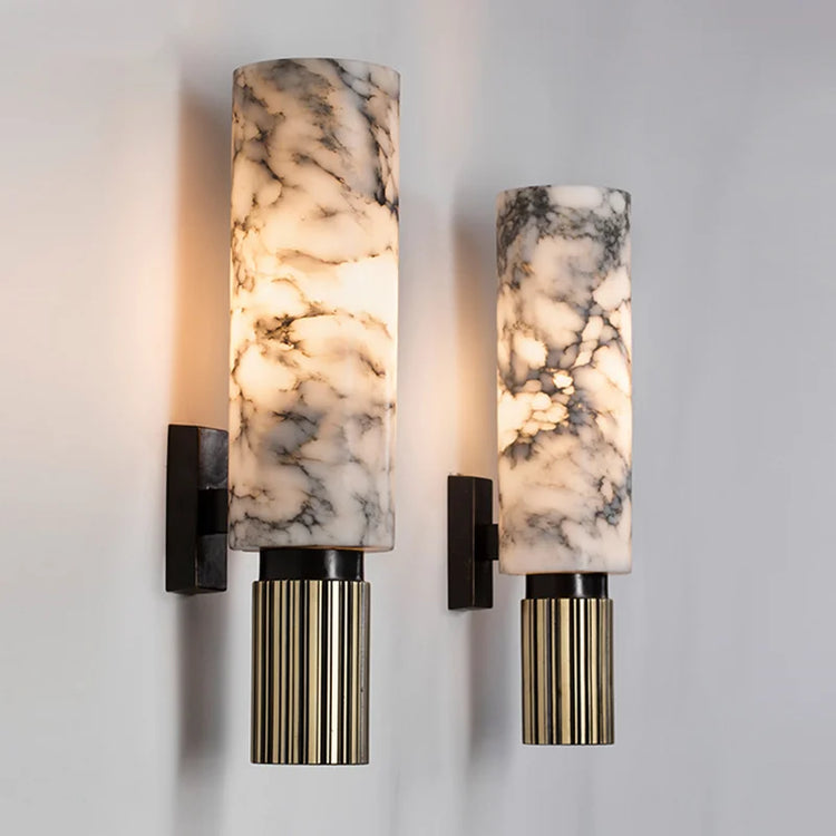 Modern Luxury Natural Marble Wall Lamp - Elegant LED Lighting for Living Room, Bedroom, and Bedside Decoration