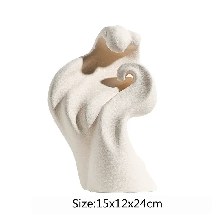 Modern ceramic curl sculpture decor by Decorbites, porcelain art accent with sleek, abstract design for stylish interior decoration.