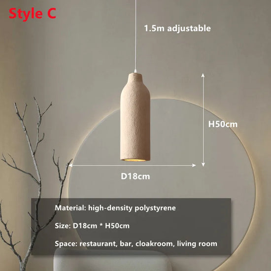 Modern LED chandelier with a cement hanging design by DECORBITES, featuring a sleek, minimalist look and warm ambient lighting.