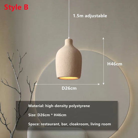 LED chandelier cement hanging light by DECORBITES featuring a modern industrial design with a sleek cement finish.