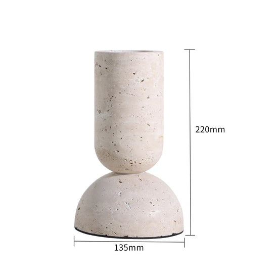 Decorbites archway shape travertine sculpture figurine for home decor, showcasing smooth, natural stone craftsmanship and elegant design.