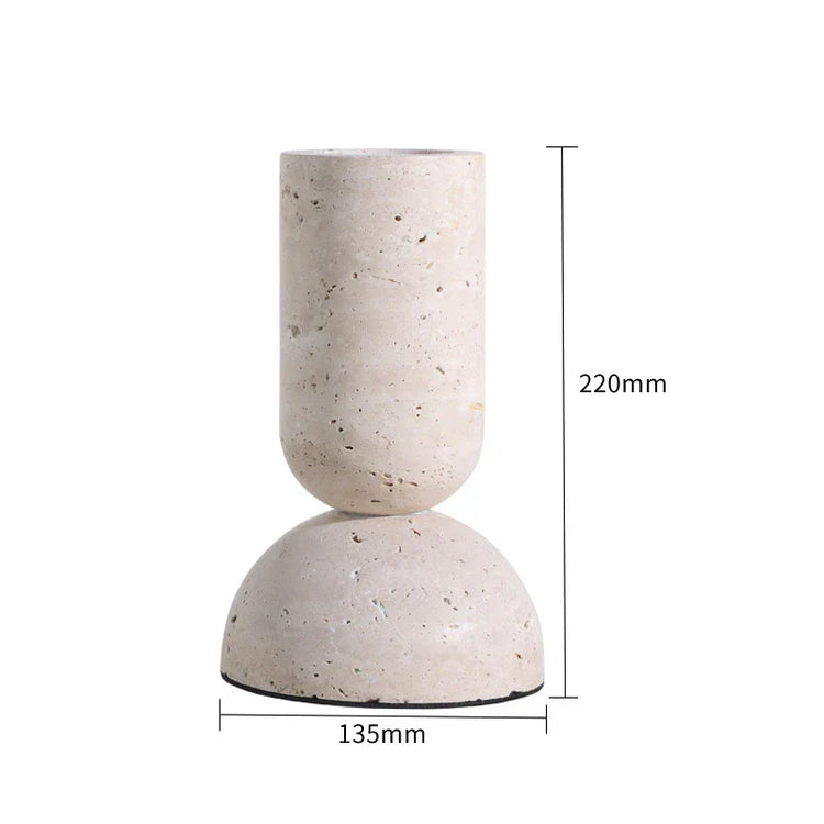 Decorbites archway shape travertine sculpture figurine for home decor, showcasing smooth, natural stone craftsmanship and elegant design.