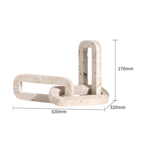 Decorbites archway-shaped travertine sculpture figurine, elegant home decor decor piece with natural stone finish