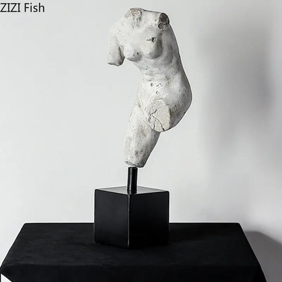 Decorbites abstract human figure resin sculpture decor ornament, modern body art sculpture for home accent, artistic figure design.