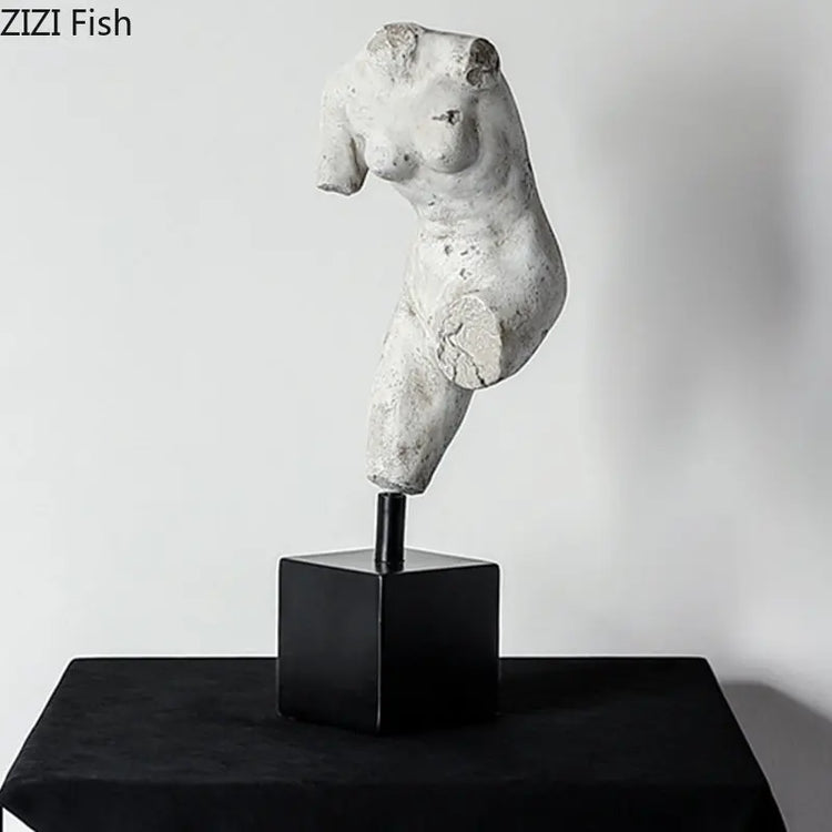 Decorbites abstract human figure resin sculpture decor ornament, modern body art sculpture for home accent, artistic figure design.