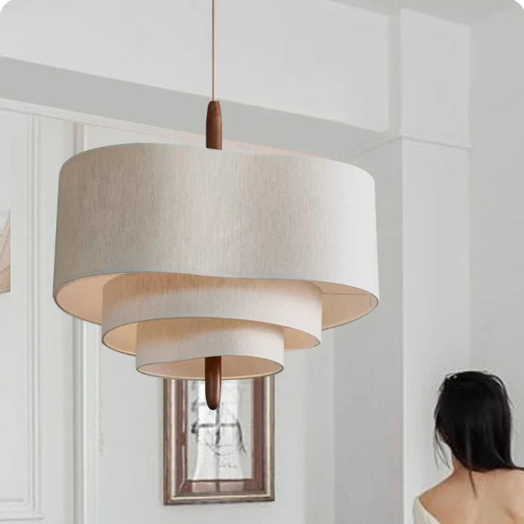 Decorbites fabric chandelier light fixture with soft fabric shade and elegant design, perfect for stylish interior lighting.