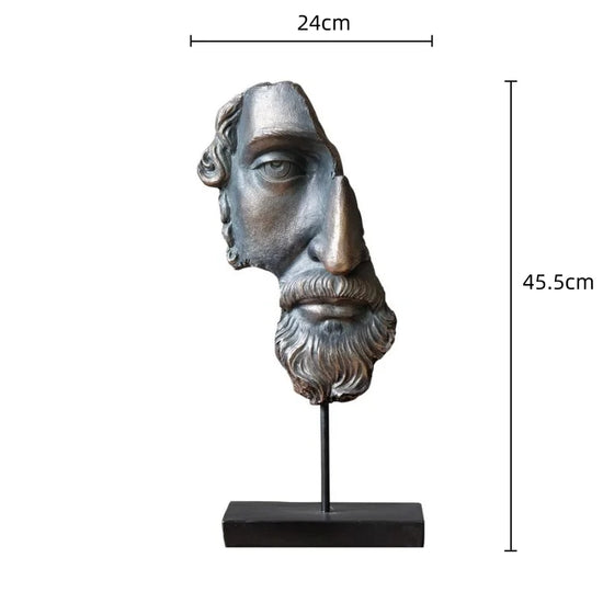 Abstract David face resin sculpture by Decorbites featuring a modern, artistic design with smooth contours and vibrant finish.
