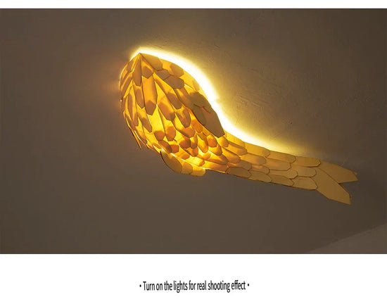 Japanese fish wall lamp sculpture by Dlight Decor, elegant wall art featuring a sleek fish design for modern interior decor.