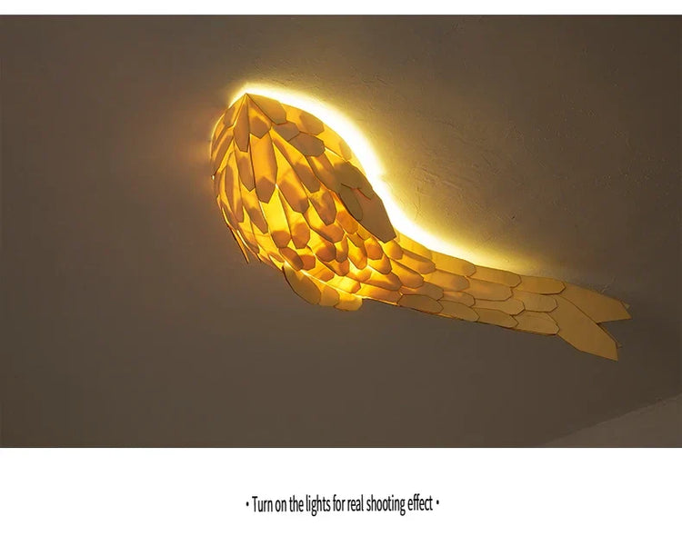 Japanese fish wall lamp sculpture by Dlight Decor, elegant wall art featuring a sleek fish design for modern interior decor.