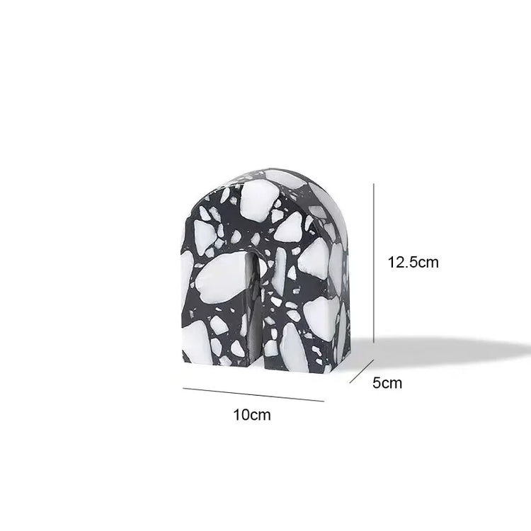 Archway Terrazzo Sculpture – Modern Minimalist Stone Accent Decor