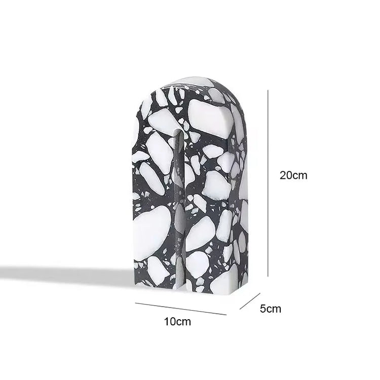 Archway Terrazzo Sculpture – Modern Minimalist Stone Accent Decor