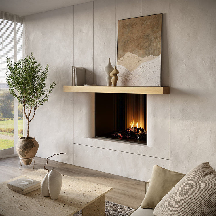 Smooth Solid Floating Timber Fireplace Mantel Shelf | Natural Wood Wall Decor