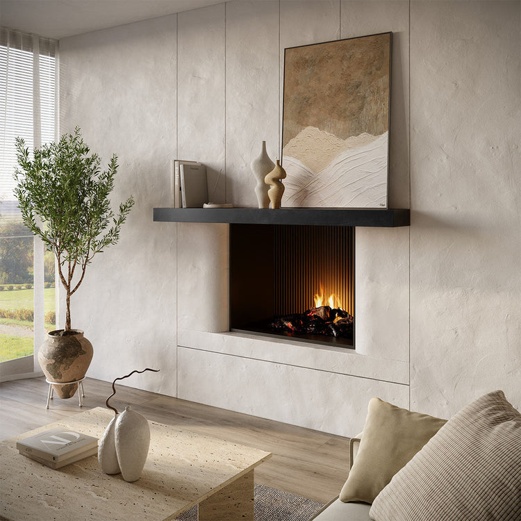 Smooth Solid Floating Timber Fireplace Mantel Shelf | Natural Wood Wall Decor