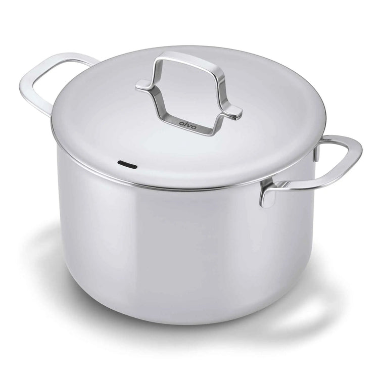 Alva Cookware 7 Qt. stock pot with lid, stainless steel, deep cooking pot ideal for soups and stews