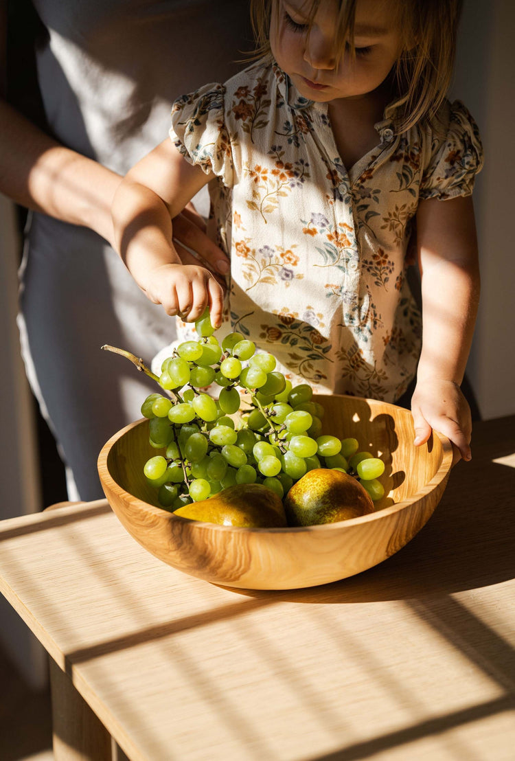 Hand Carved Wooden Nesting Bowl Set - Modern Home & Kitchen
