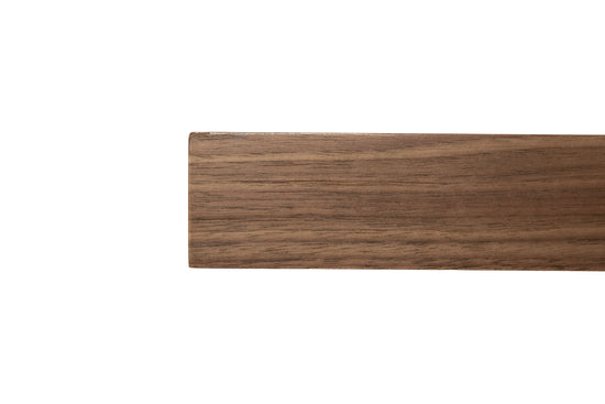 Walnut floating kitchen shelves by Dogberrycollections, showcasing real wood design and sleek wall-mounted storage.