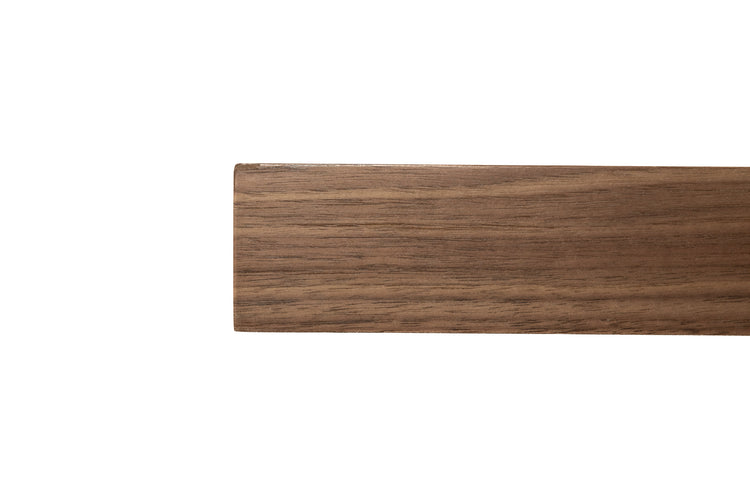 Walnut floating kitchen shelves by Dogberrycollections, showcasing real wood design and sleek wall-mounted storage.