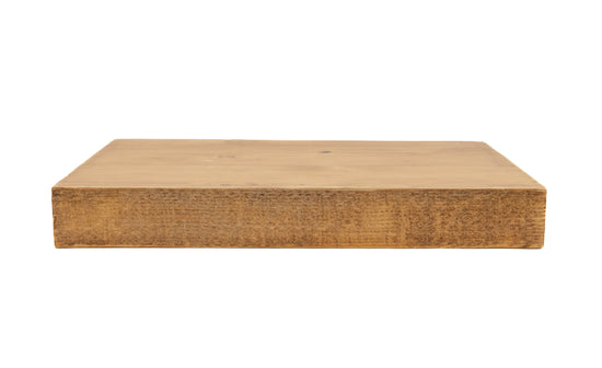 White pine floating kitchen shelves by Dogberrycollections, showcasing natural wood grain and sleek wall-mounted design.