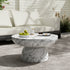 HouseOfZazla MGO Faux Marble Coffee Table, 27.5-inch round indoor and outdoor table with handcrafted finish.