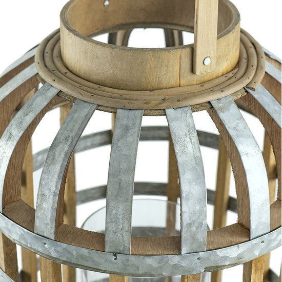 Wooden decorative lantern with handle by HouseOfZazla, suitable for indoor, outdoor, garden, or wedding decor.