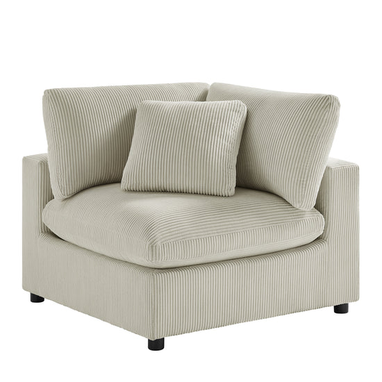 Beige Chelsea Modular Chofa Sofa by HouseOfZazla, a 3-piece plush sectional with comfortable cushions and modern design.