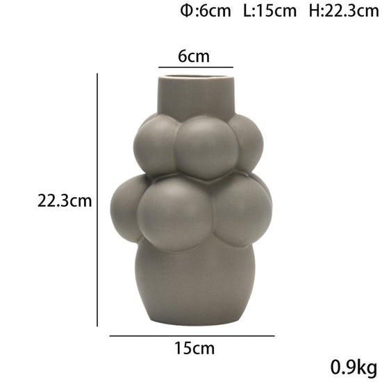 Simple Modern Bubble Ball ceramic vase by FLIPSTYLEZLLC featuring a unique-shaped flower container for elegant indoor decoration