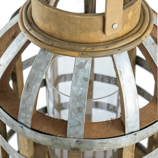 Decorative wooden lantern with handle by HouseOfZazla, suitable for indoor, outdoor, home, garden, or wedding decor.