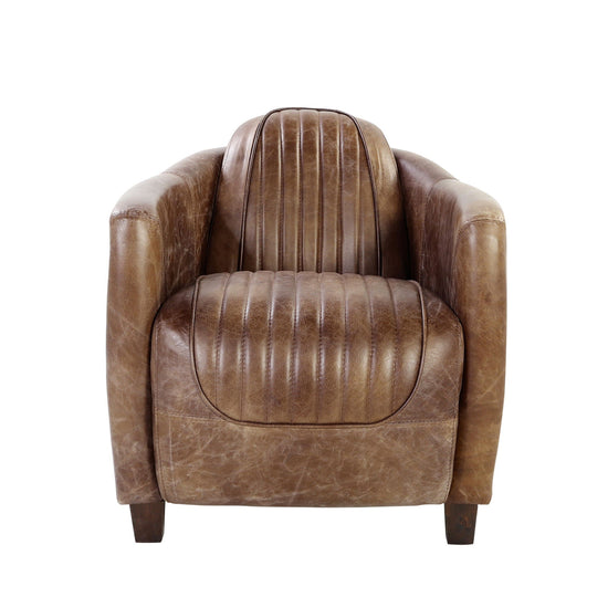 Vintage-style Brancaster Brown Grain Leather Armchair by HouseOfZazla, featuring plush upholstery and classic armchair design.