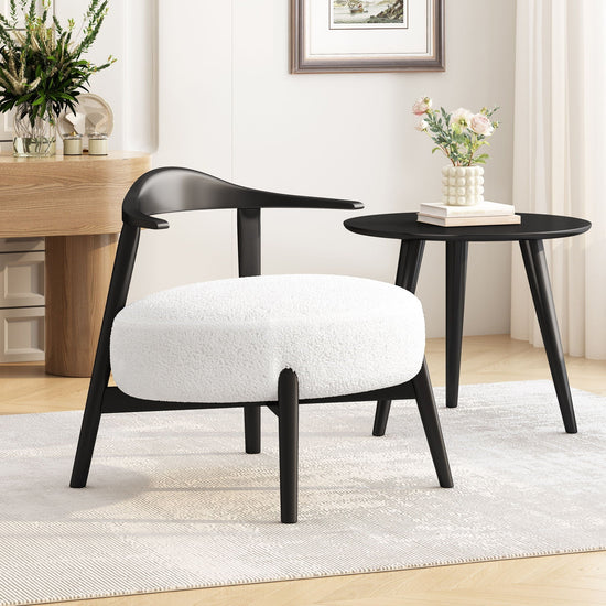 Modern upholstered accent armchair with birch wood legs, HouseOfZazla living room armless chair, stylish and comfortable.