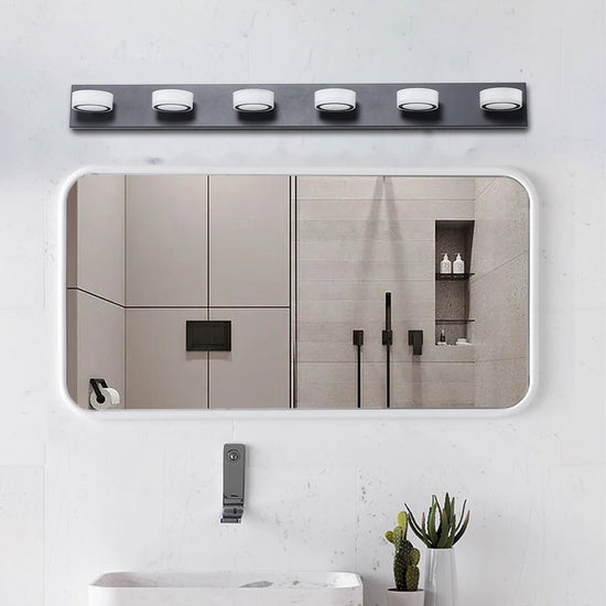 LED Modern Black 6-Light Vanity Light Fixture for Bathroom Mirror