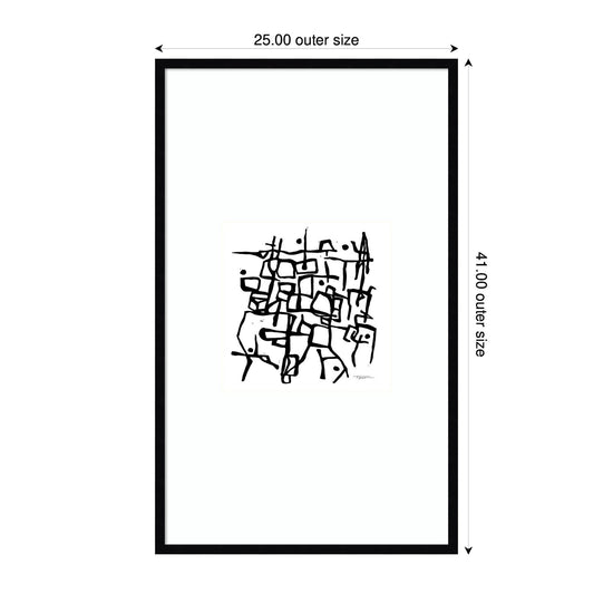Organic Lines Grayscale framed wall art print by kateandlaurel, showcasing minimalist black and white line artwork in a stylish frame.