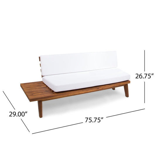 HouseOfZazla Hillcrest 2 Seater outdoor sofa with acacia wood frame, ideal for patio or garden seating.