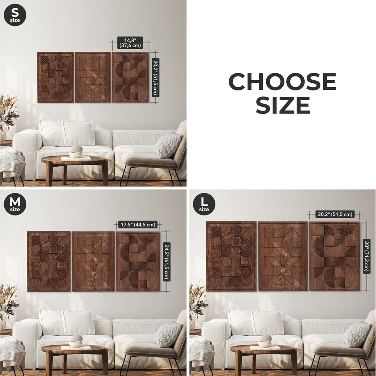 Wooden Bauhaus wall decor with geometric shapes, modern geometric wooden wall art by Enjoy The Wood B2B.