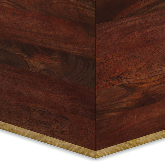 Abba Square Coffee Table by HouseOfZazla in cognac brown mango wood with a modern design, featuring a sleek square tabletop.