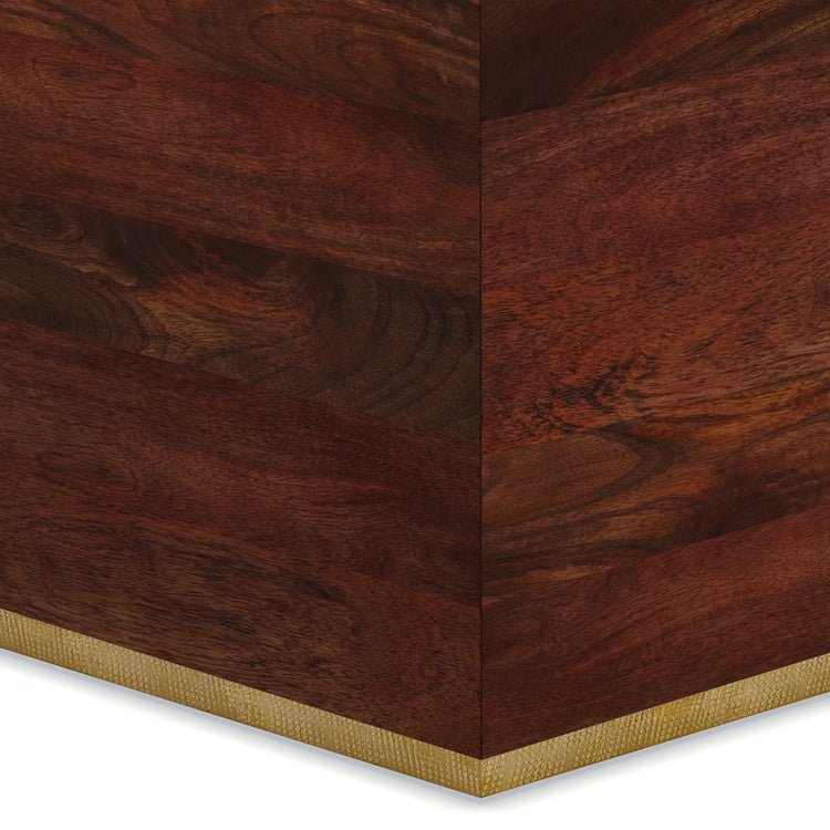 Abba Square Coffee Table by HouseOfZazla in cognac brown mango wood with a modern design, featuring a sleek square tabletop.