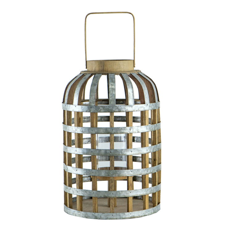 Wooden decorative lantern with handle from HouseOfZazla, suitable for indoor, outdoor, garden, or wedding decor.