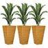 Gallery La La Outsunny 28-inch outdoor planters set of 3 with faux wood finish and drainage holes for garden or patio decor.