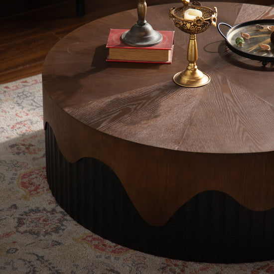 38.97' Round Coffee Table Handcrafted - Modern Home & Kitchen
