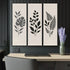 Chic botanical triptych acrylic wall art by DipaliZ featuring modern leaf plant decor for stylish home interior.