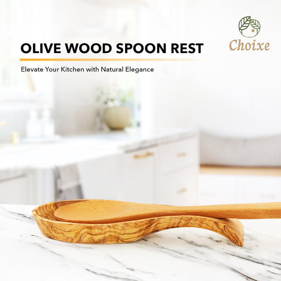 Olive Wood Spoon Rest - Modern Home & Kitchen