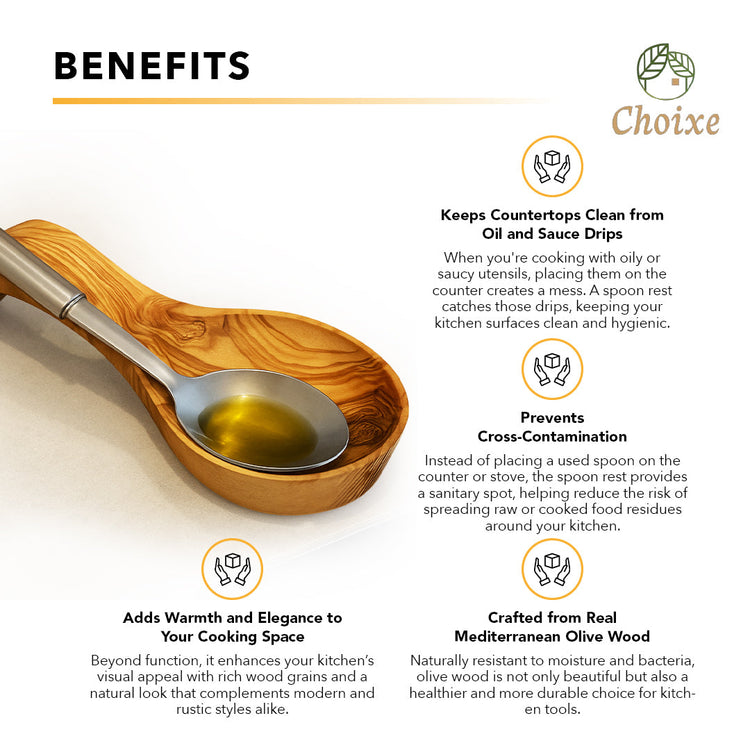 Olive Wood Spoon Rest - Modern Home & Kitchen