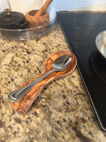 Olive Wood Spoon Rest - Modern Home & Kitchen