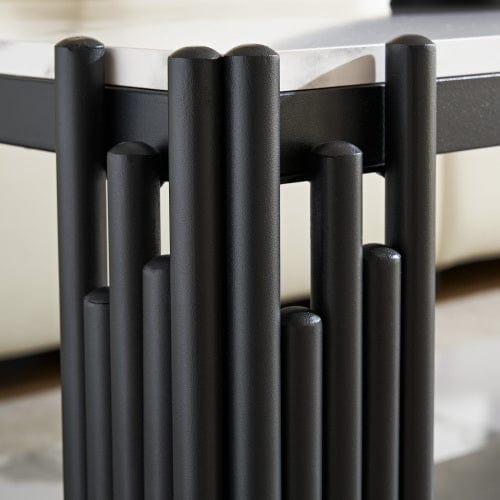 Marble Patterned Coffee Table With Storage Rack - Modern Home & Kitchen